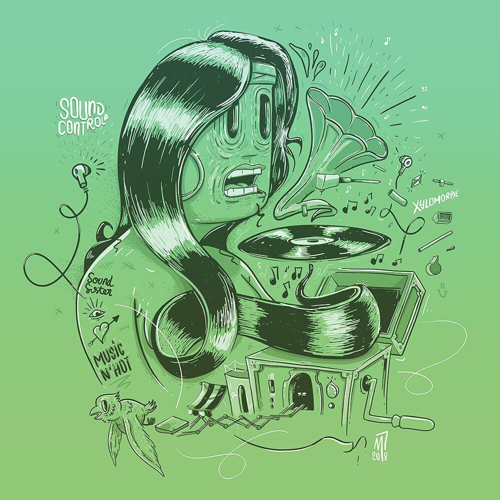 minastrie illustration femme verte