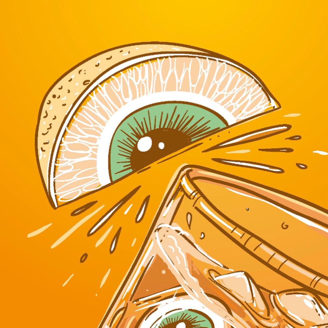 minastrie illustration eyes tea verre