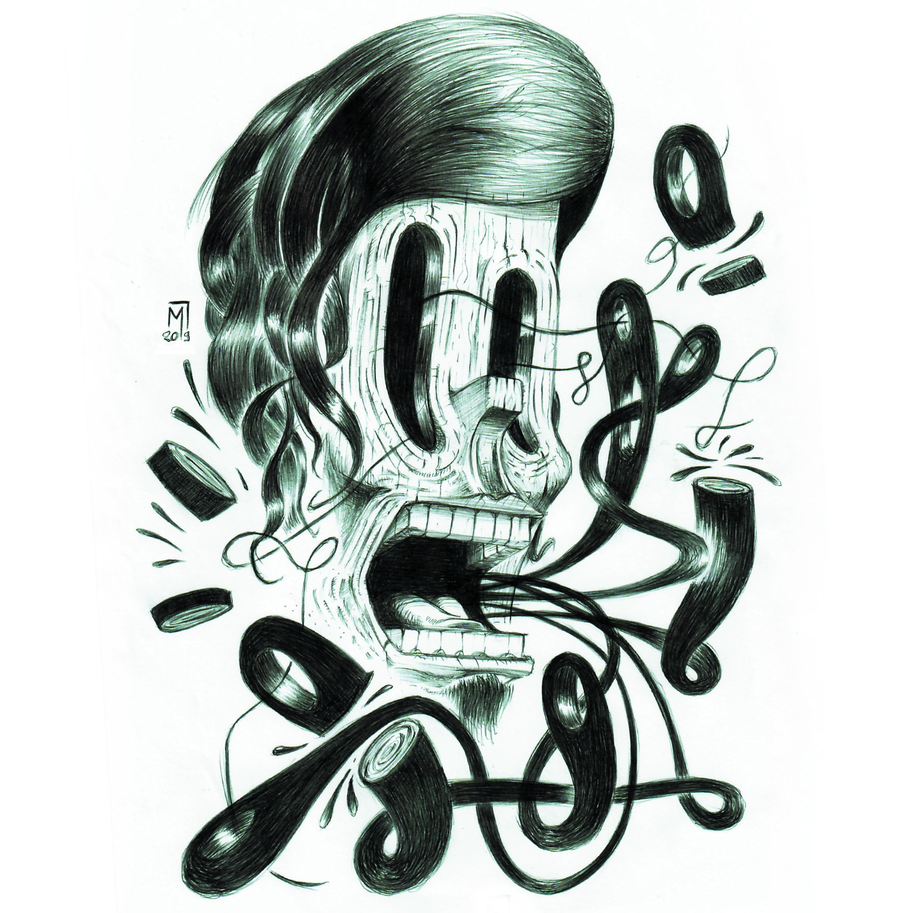 illustration minastrie visage bois