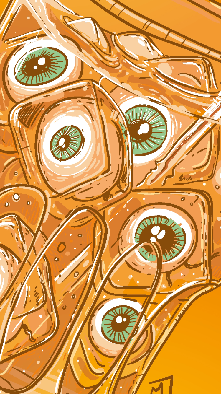 minastrie illustration eyes tea verre