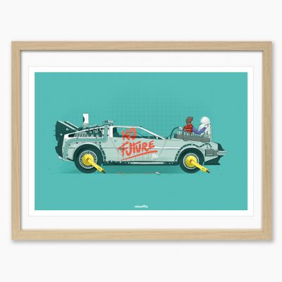 cadre détournement de la delorean de retour vers le futur minastrie