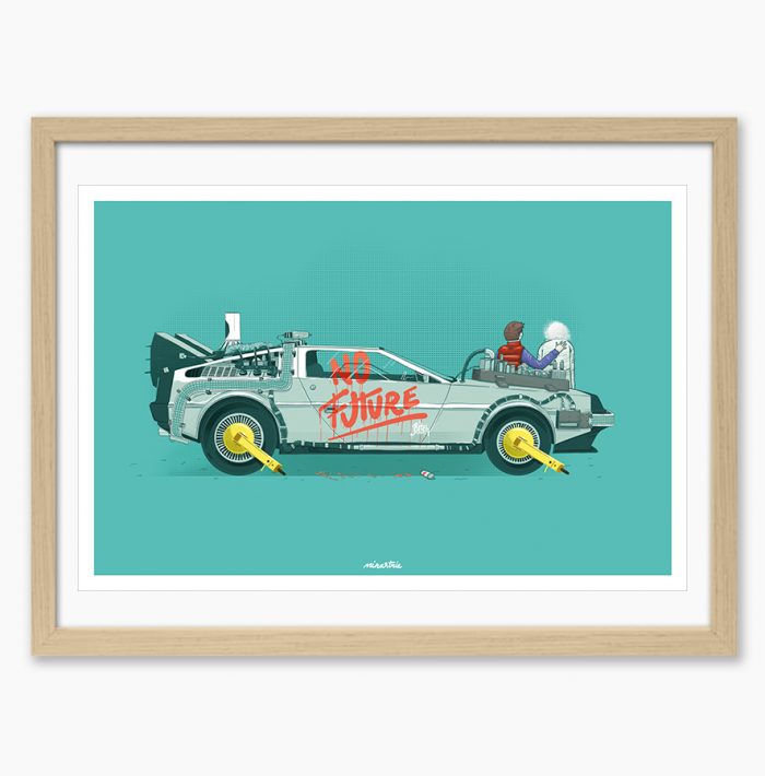 cadre détournement de la delorean de retour vers le futur minastrie